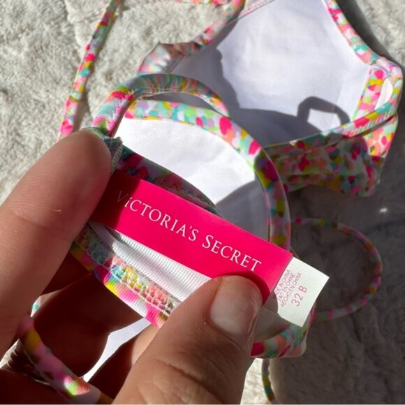 Victoria's Secret | "Confetti" Ruffle Push Up Bikini Top | Size 32B - Picture 7 of 9
